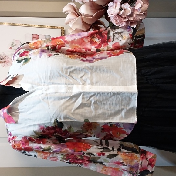 Nwt XL & Large JOIE Sheer White Floral Button Down Shirt - Picture 7 of 16
